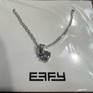 Effy Silver Tone Lavender Glass Pendant Necklace 17” D18